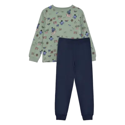 Minymo Pyjamas Ls Set Aop - Green - 86
