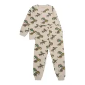 Minymo Pyjamas Ls Set Aop Kräm