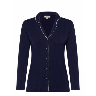Etam Molly Piping - Pyjama Shirt Marinblå