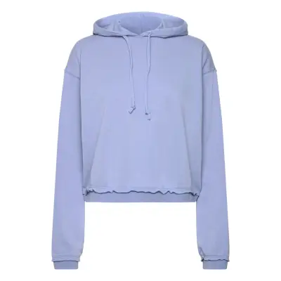 Monki Cropped Terry Pyjama Hoodie - Blue - XS