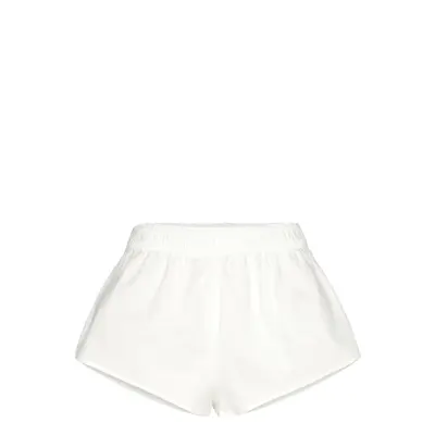 Monki Mid-Rise Cotton Poplin Pyjama Shorts Vit