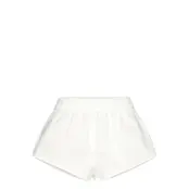 Monki Mid-Rise Cotton Poplin Pyjama Shorts - White - S
