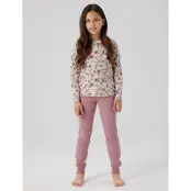 name it Nkfnightset Nostalgia Flower Noos - Pink - 98-104