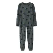 name it Nkmnightset Dark Grey Mel Skull Noos - Grey - 122-128