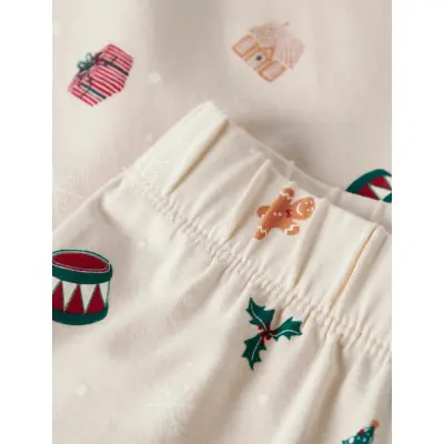 name it Nknvismas Ls Nightset - Cream - 122