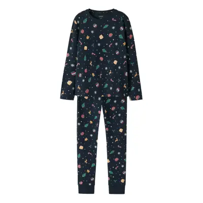 Name It Nknvismas Ls Nightset Marinblå