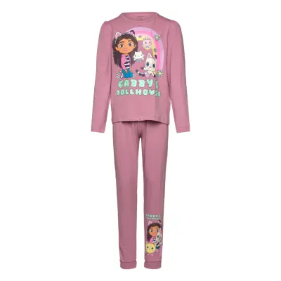 name it Nmfsaba Gabby Ls Nightset Noos Sky - Pink - 86/92