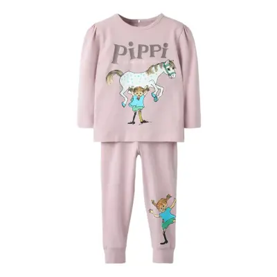 Name It Nmfsoleim Pippi Ls Nightset Sky Rosa