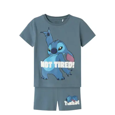 Name It Nmmarush Stitch Nreg Ss Nightset Wdi Blå