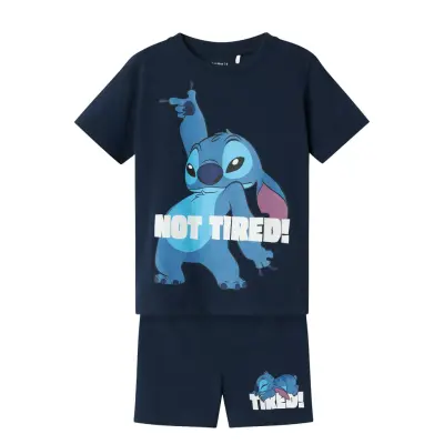 Name It Nmmarush Stitch Nreg Ss Nightset Wdi Marinblå