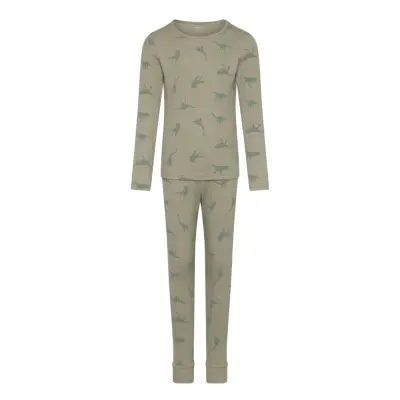 name it Nmmnightset Agave Green Dino Rib Noos - Green - 86-92