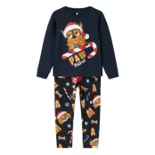 Name It Nmmslava Paw Ls Nightset Cplg Marinblå