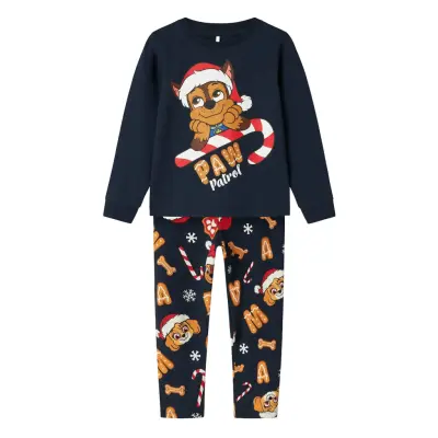 Name It Nmmslava Paw Ls Nightset Cplg Marinblå