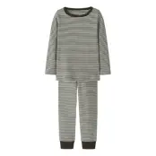 name it Nmnnightset Stripe Rib Noos - Brown - 98-104