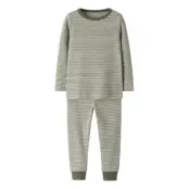 name it Nmnnightset Stripe Rib Noos - Khaki green - 98-104