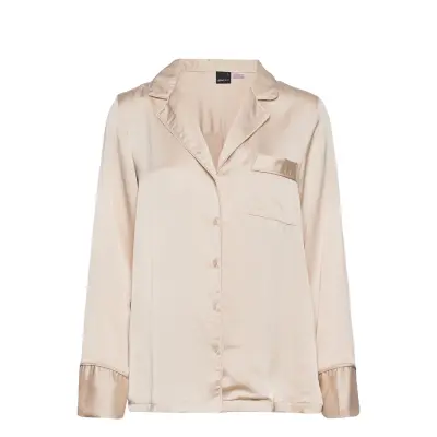 Nicole Pyjamas Shirt Top Creme Gina Tricot