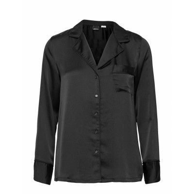 Nicole Pyjamas Shirt Top Svart Gina Tricot