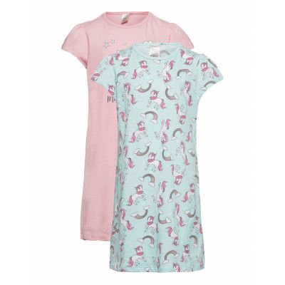 Night Dress Aop Unicorn 2p Night & Underwear Pyjamas Nightdresses Multi/mönstrad Lindex