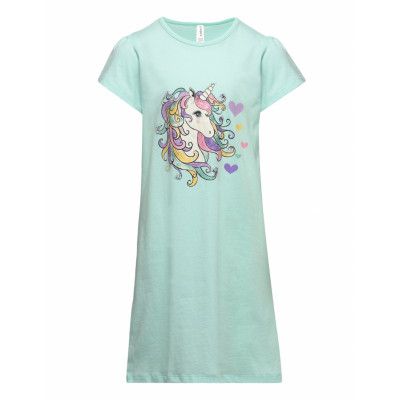 Night Dress Unicorn Strawberry Night & Underwear Pyjamas Nightdresses Green Lindex