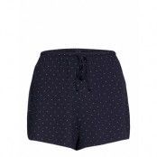 Night Shorts Viscose Dot Pyjamasbyxor Mjukisbyxor Blå Lindex