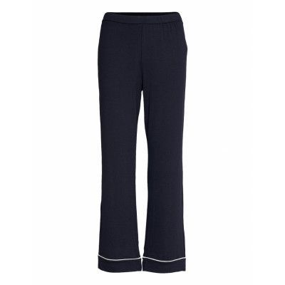 Night Trousers Dk Blue Jersey Pyjamasbyxor Mjukisbyxor Blå Lindex