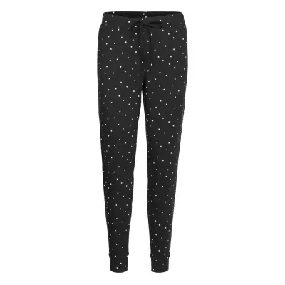 Night Trousers Dot Pyjamasbyxor Mjukisbyxor Svart Lindex