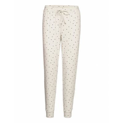 Night Trousers Dot Pyjamasbyxor Mjukisbyxor Vit Lindex