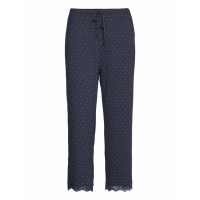 Night Trousers Joanna Pyjamasbyxor Mjukisbyxor Blå Lindex
