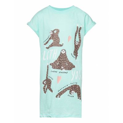 Nightdress Bg Sloth Yoga Night & Underwear Pyjamas Nightdresses Blå Lindex