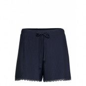 Pyjama Shorts With Lace, Lenzing™ Ecovero™ Shorts Blå Esprit Bodywear Women