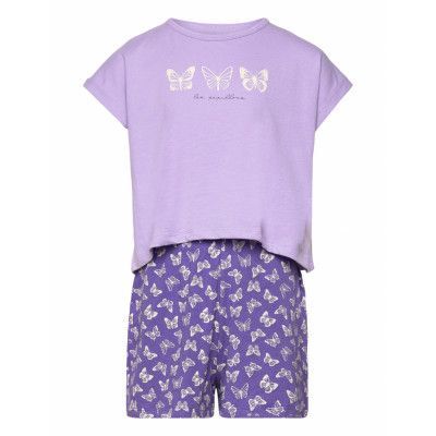 Name It Nkfnightset Cap Butterfly Lila