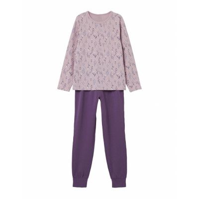 Name It Nkfnightset Dawn Pink Flower Noos Lila