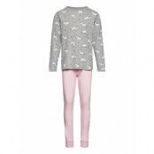 Nkfnightset Grey Melange Unicorn Noos Pyjamas Set Rosa Name It