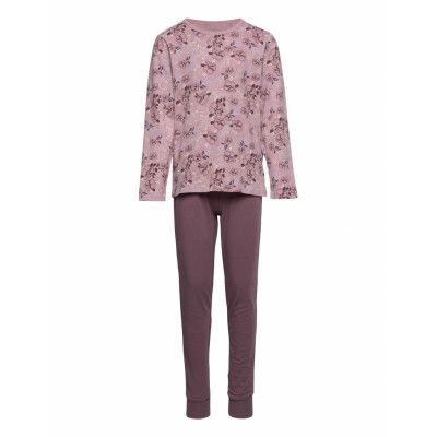 Nkfnightset Mauve Shadows Flower Pyjamas Set Multi/mönstrad Name It