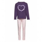 Nkfnightset Purple Heart Pyjamas Set Multi/mönstrad Name It