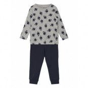 Nkmnightset Grey Mel Rugby Noos Pyjamas Set Grå Name It