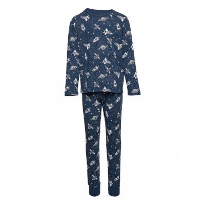Nkmnightset Sargasso Sea Space Pyjamas Set Marinblå Name It