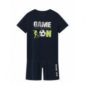 Nkmnightset Ss Game On Football Noos Pyjamas Set Navy Name It