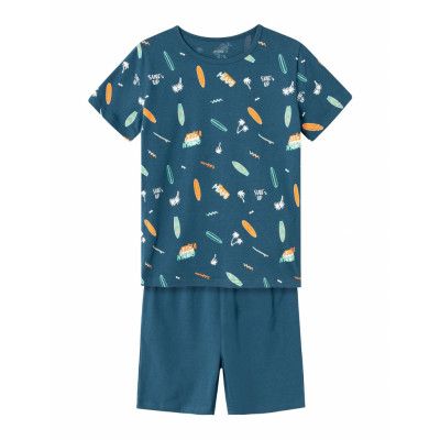 Nkmnightset Ss Majolica Surf Noos Pyjamas Set Blue Name It