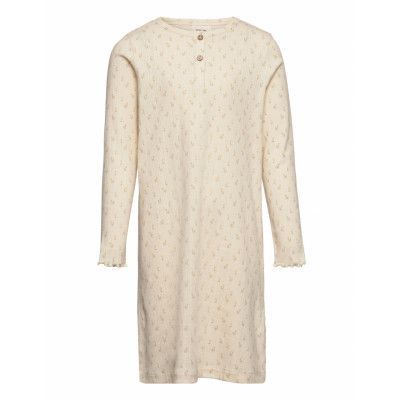 Nmflola Ls Night Dress Lil Night & Underwear Pyjamas Nightdresses Creme Lil'Atelier