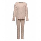 Nmflola Ls Night Set Wi Lil *Villkorat Erbjudande Pyjamas Set Beige Lil'Atelier