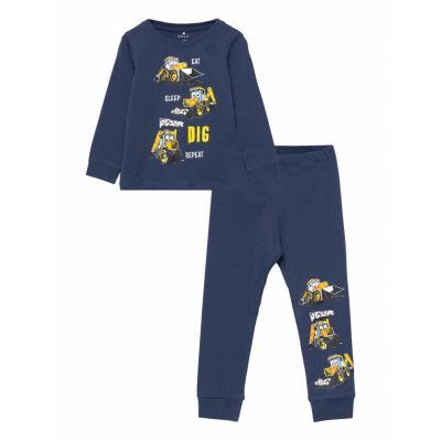 Nmmjall Jcb Nightset Bfu Pyjamas Set Navy Name It