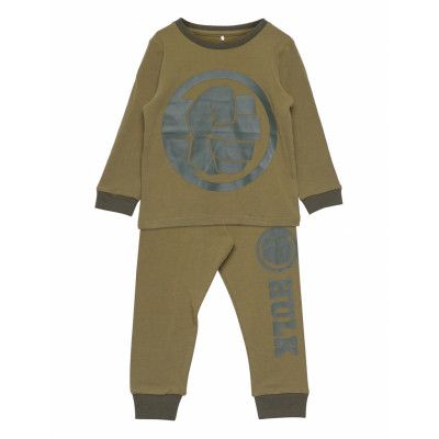 Nmmjes Marvel Nightset Mar Pyjamas Set Grön Name It