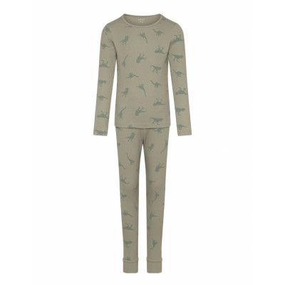 Name It Nmmnightset Agave Green Dino Rib Noos Grön