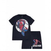 Nmmnow Spiderman Ss Nightset Noos Mar Pyjamas Set Navy Name It