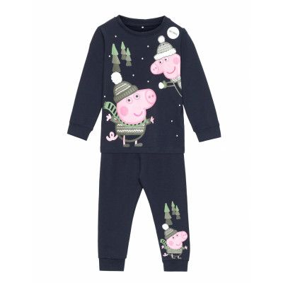 Nmmpeppapig Olie Nightset Pep Pyjamas Set Multi/mönstrad Name It