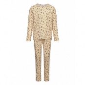 Nmngayo Ls Nightset Lil Pyjamas Set Beige *Villkorat Erbjudande Lil'Atelier