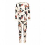 Pajama Aop Cars Dino Aop Pyjamas Set Cream Lindex