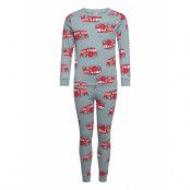 Pajama Aop Cars Dino Aop *Villkorat Erbjudande Pyjamas Set Multi/mönstrad Lindex