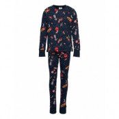 Pajama Aop Space Pyjamas Set Blå Lindex